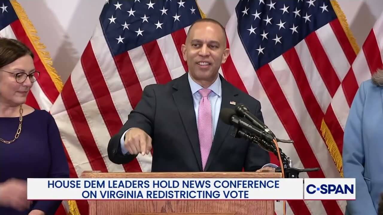 Hakeem Jeffries at a news conference
