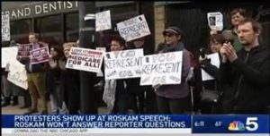 3.6.17 - Protest coverage - WMAQ evening news screen shot