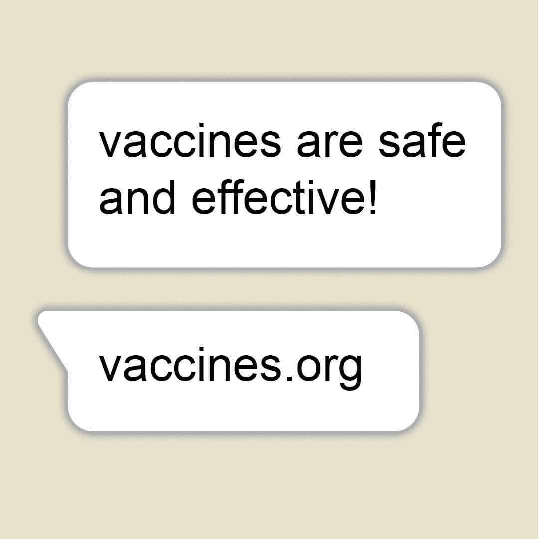 Vaccines are safe, effective, and FREE. Find a vaccine location near you: Vaccines.gov Image