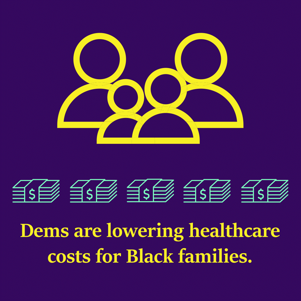 Dems’ #BuildBackBetter Agenda could save 360,000 Black Americans an average of $600 a year on health care premiums.
 Image