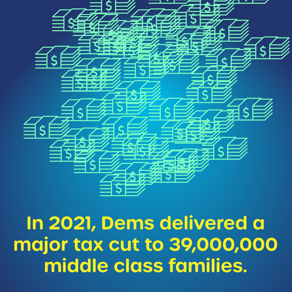 Republicans say they care about families, but Democrats are actually delivering for them.  Image